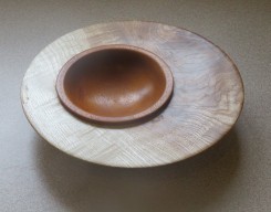 This ash and mahagony off center bowl won a highly commended certificate for Geoff Christie